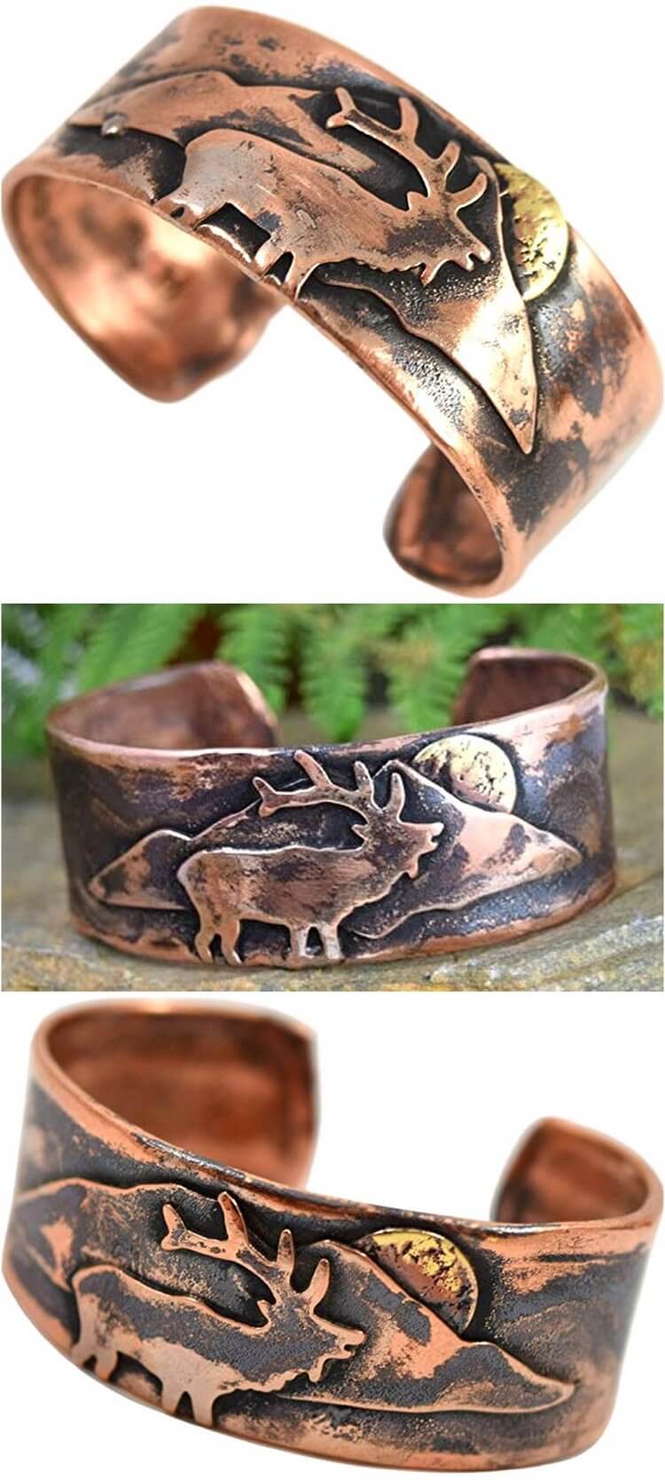 10 - American Made Rustic Unisex Copper Cuff Bracelet