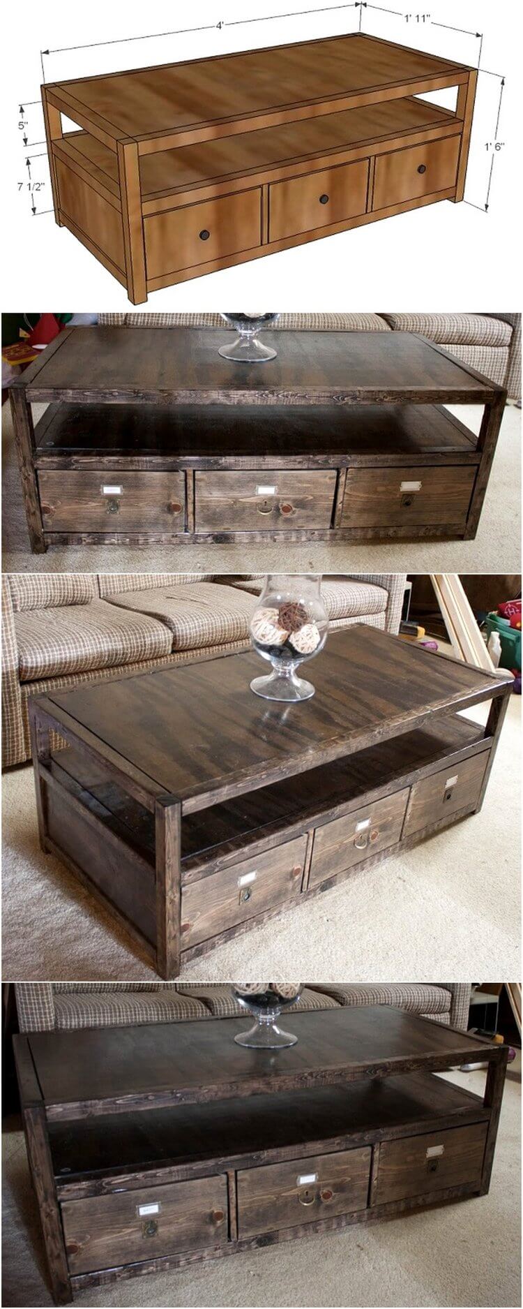 45 Rustic Coffee Tables And DIY Plans Rustic Home Decor And Design Ideas   32 DIY Rustic Rhyan Coffee Table 