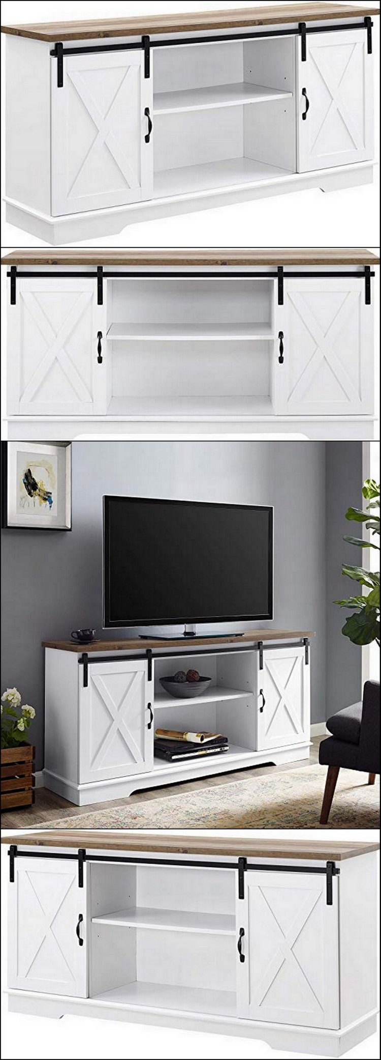 Best Rustic TV Stands To Decor Your Living Rooms Rustic Home Decor   4 TV Stand White Rustic Oak 