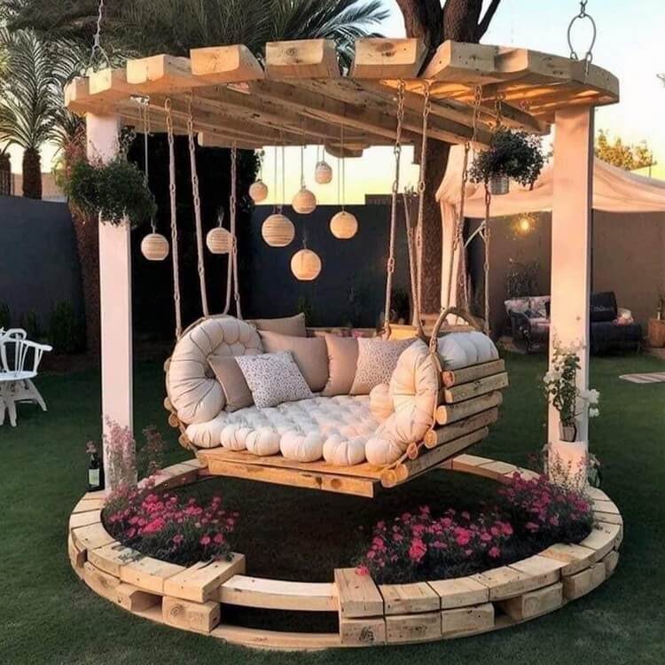 Garden Pergola Swings with Planters (12)