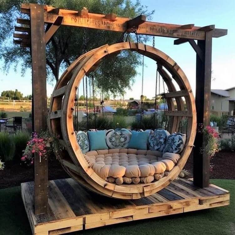 Garden Pergola Swings with Planters (8)