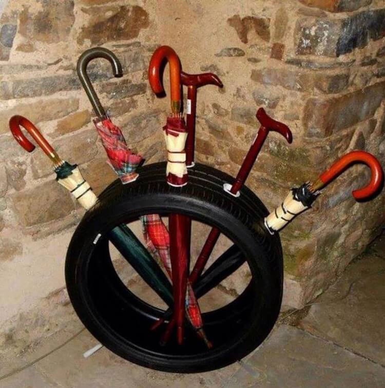 Recycled-Tire-Umbrella-Stand