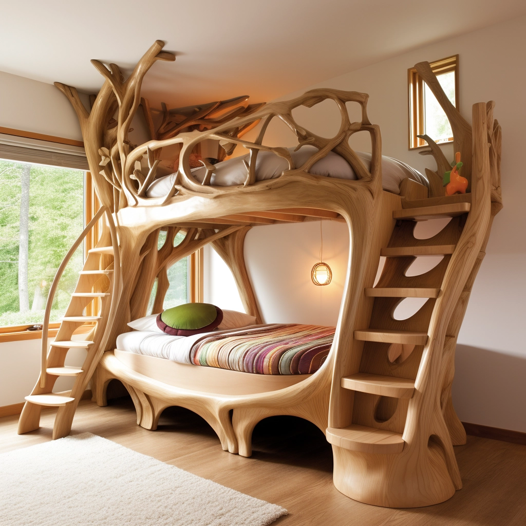Elevate Your Sleepscape Bunk Bed Tree with Stairs for Whimsical Bedroom (12)