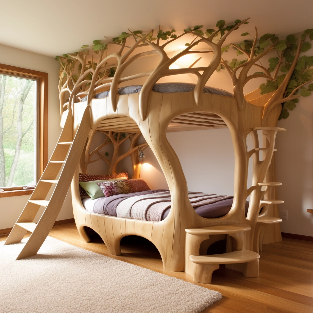 Elevate Your Sleepscape Bunk Bed Tree with Stairs for Whimsical Bedroom (15)