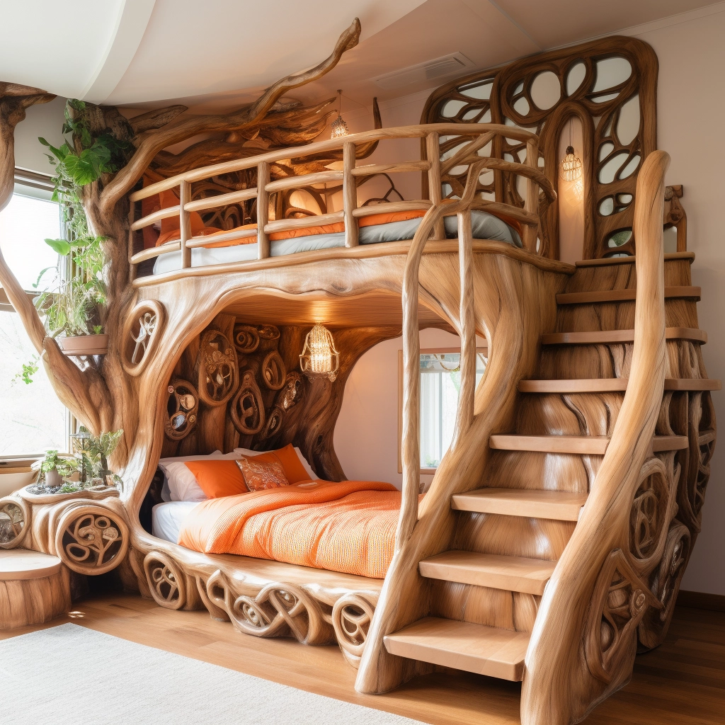 Elevate Your Sleepscape Bunk Bed Tree with Stairs for Whimsical Bedroom (16)
