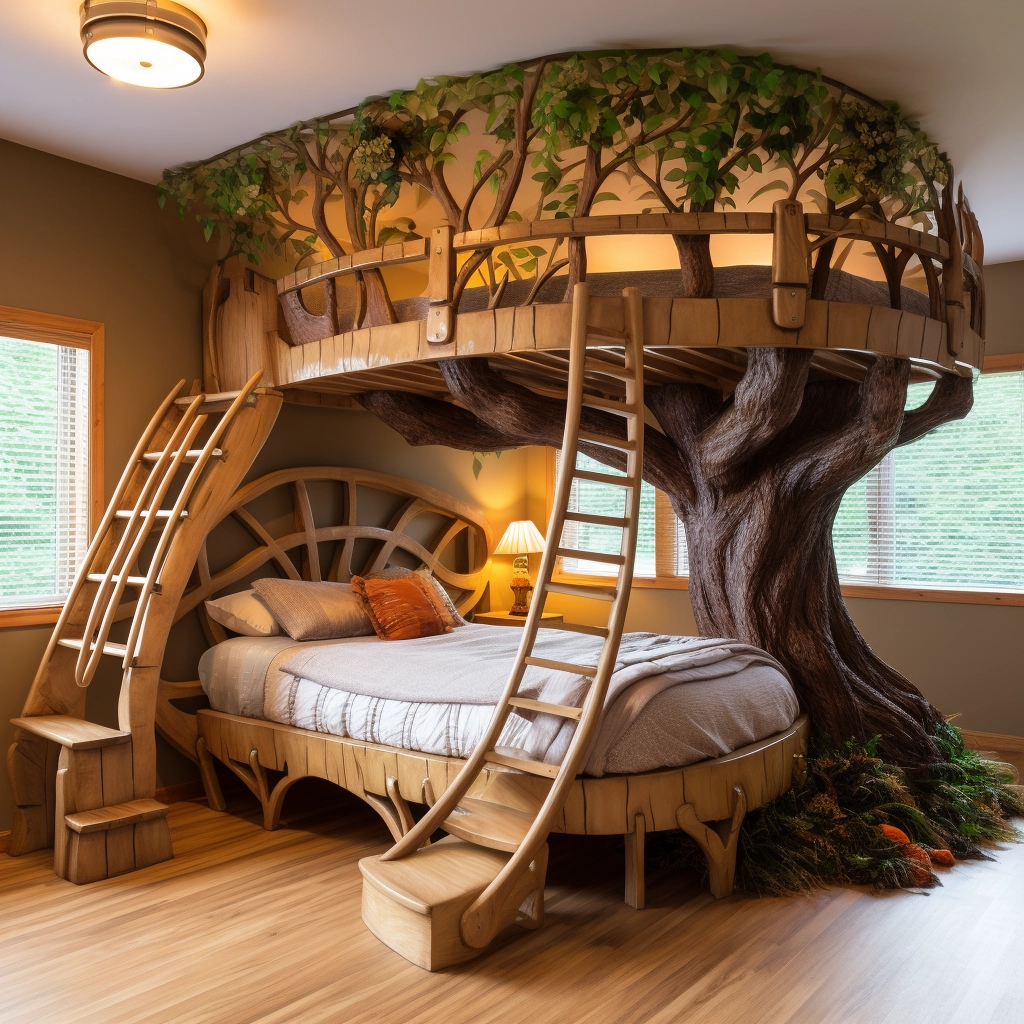 Elevate Your Sleepscape Bunk Bed Tree with Stairs for Whimsical Bedroom (26)
