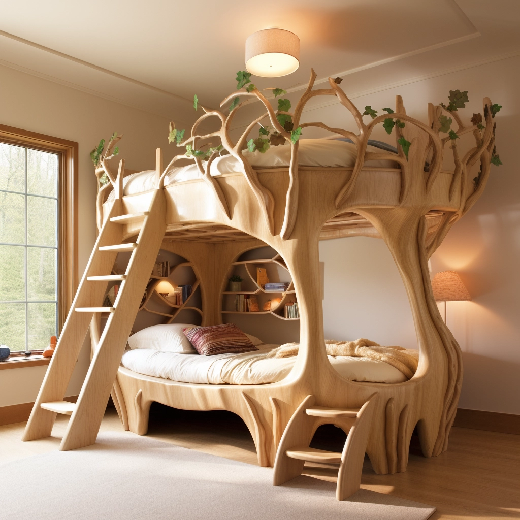 Elevate Your Sleepscape Bunk Bed Tree with Stairs for Whimsical Bedroom (9)
