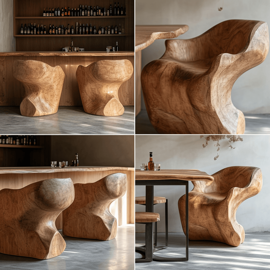 Rustic Elegance Unveiling Our Wooden Bar with Chic Chairs (22)