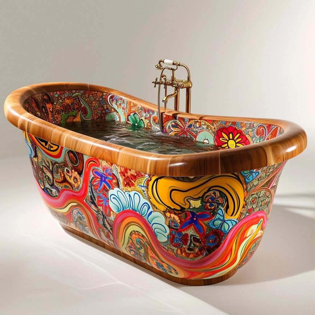 Wooden Elegance Elevate Your Bathing Experience with a Fancy Wooden Bathtub (12)