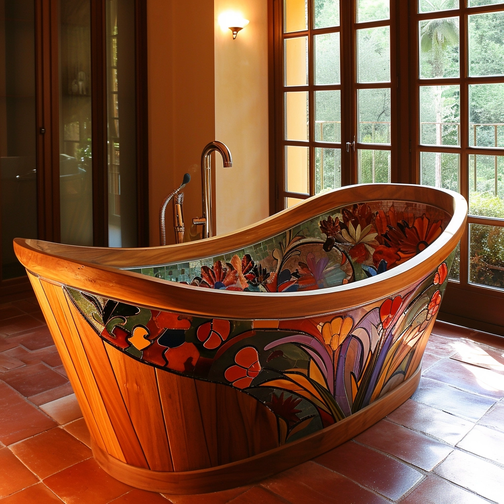 Wooden Elegance Elevate Your Bathing Experience with a Fancy Wooden Bathtub (16)