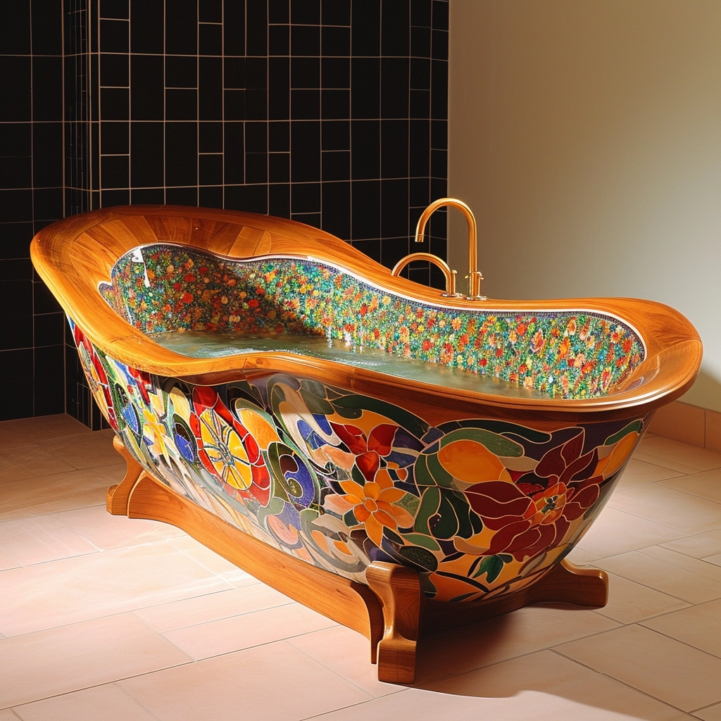 Wooden Elegance Elevate Your Bathing Experience with a Fancy Wooden Bathtub (3)