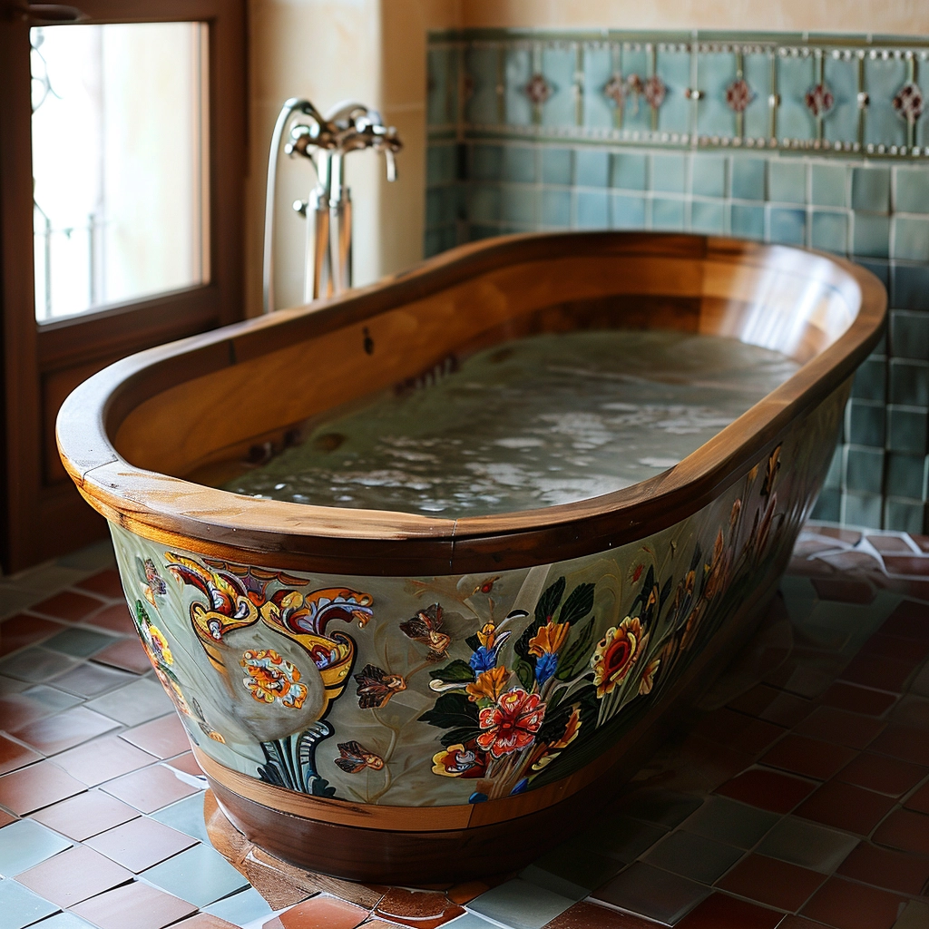 Wooden Elegance Elevate Your Bathing Experience with a Fancy Wooden Bathtub (30)